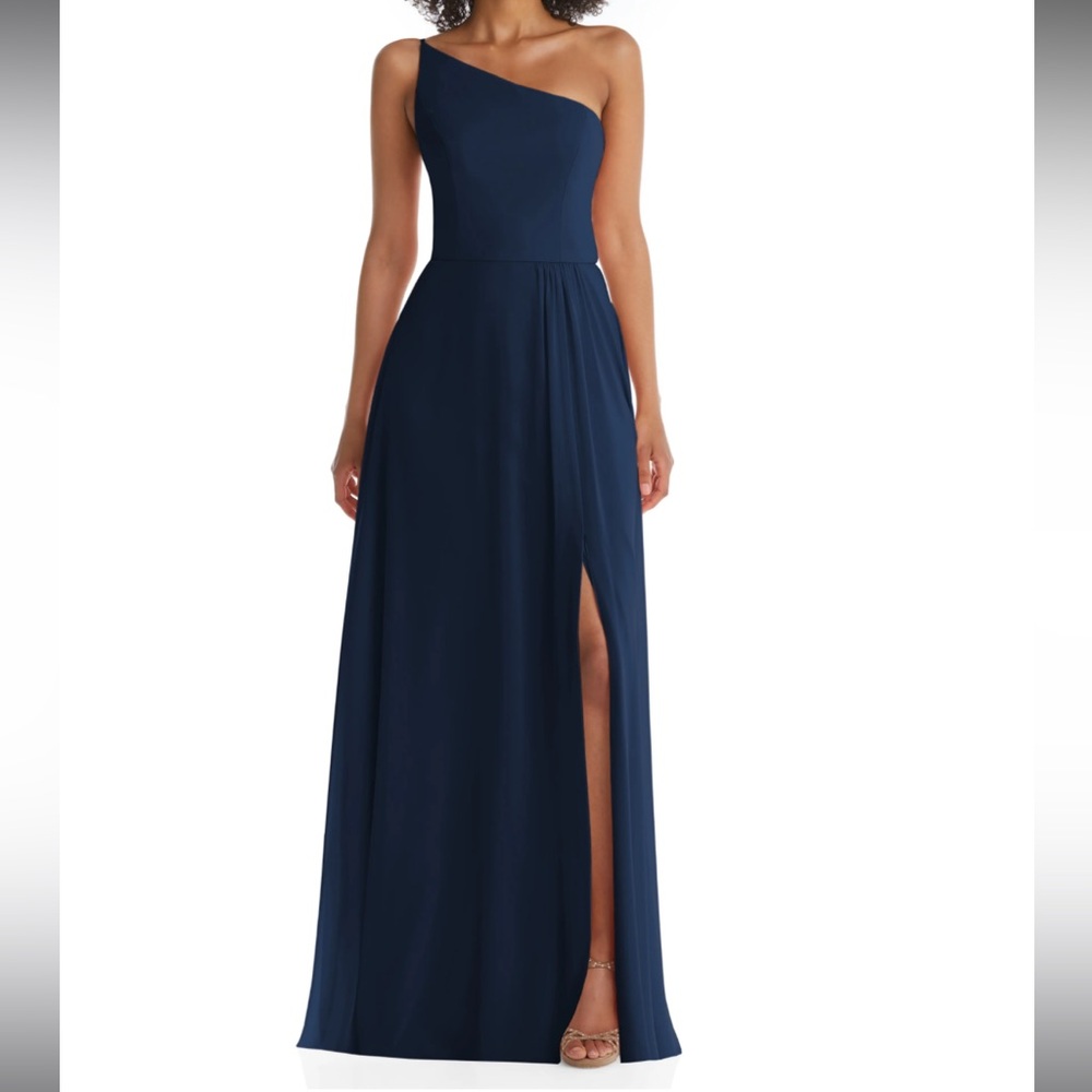 After Six One Shoulder Chiffon Gown